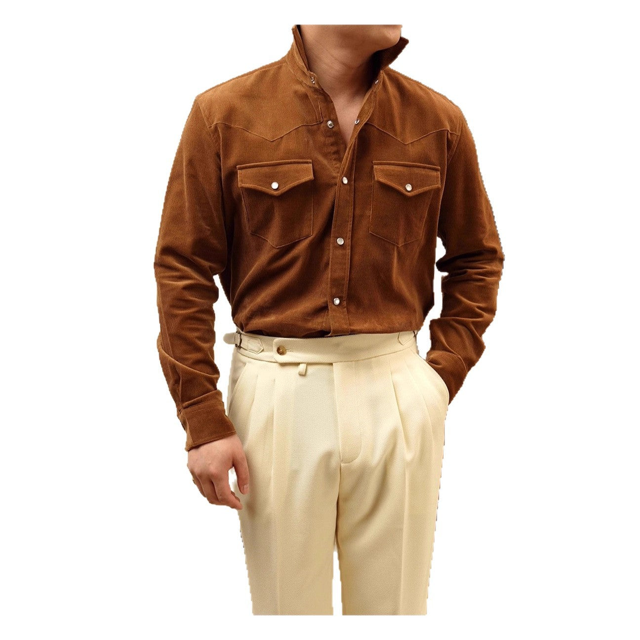 Men’s Casual Business Shirt Pure Cotton Lampwick Weave