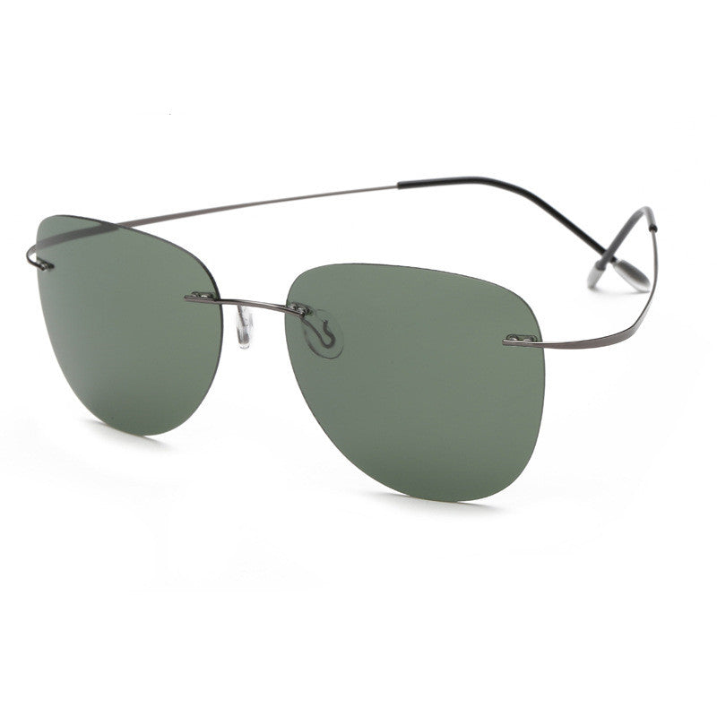 Rimless Toad Mirror Polarized Ladies Sunglasses