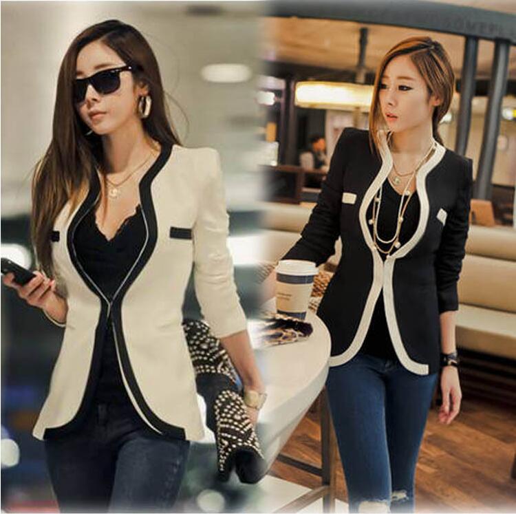 Upgrade Your Office Style with This Premium Women's Contrast Trim Blazer Jacket