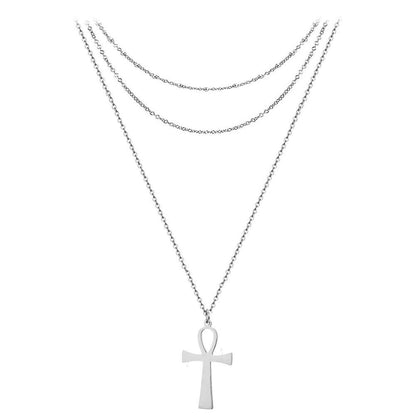 Stainless steel layered necklace