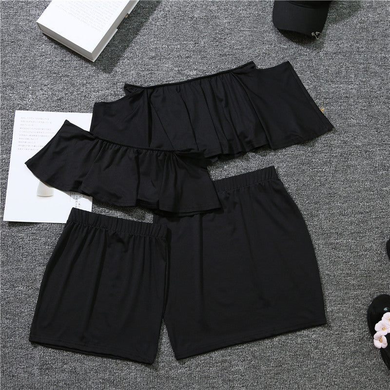 Matching Mother and Daughter Ruffled Skirt Suit