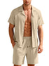 Casual Button-Down Shirt And Mens Shorts Set