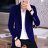 Men’s Slim Fit Corduroy Suit – Stylish Comfortable Formal Wear in a rich navy color.