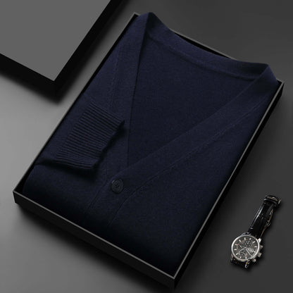 Men’s Knitted Cardigan V-Neck Sweater Coat Stylish Comfort
