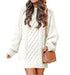 Women’s Round Neck Long Sleeve Knitted Sweater Dress