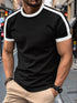 Mens Casual Short-sleeve Sports T-shirt displayed on a man in a casual outdoor setting.