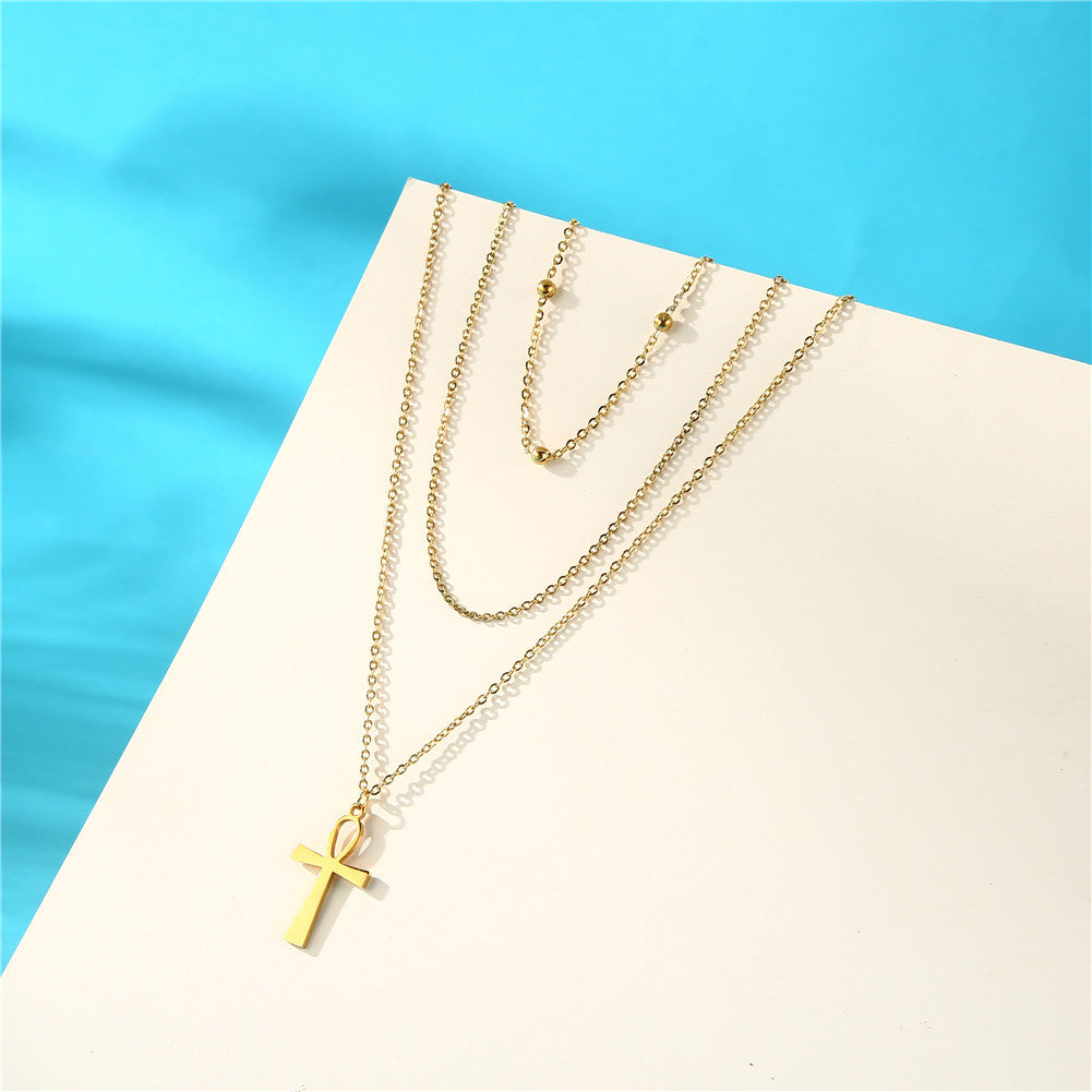 Stainless steel layered necklace