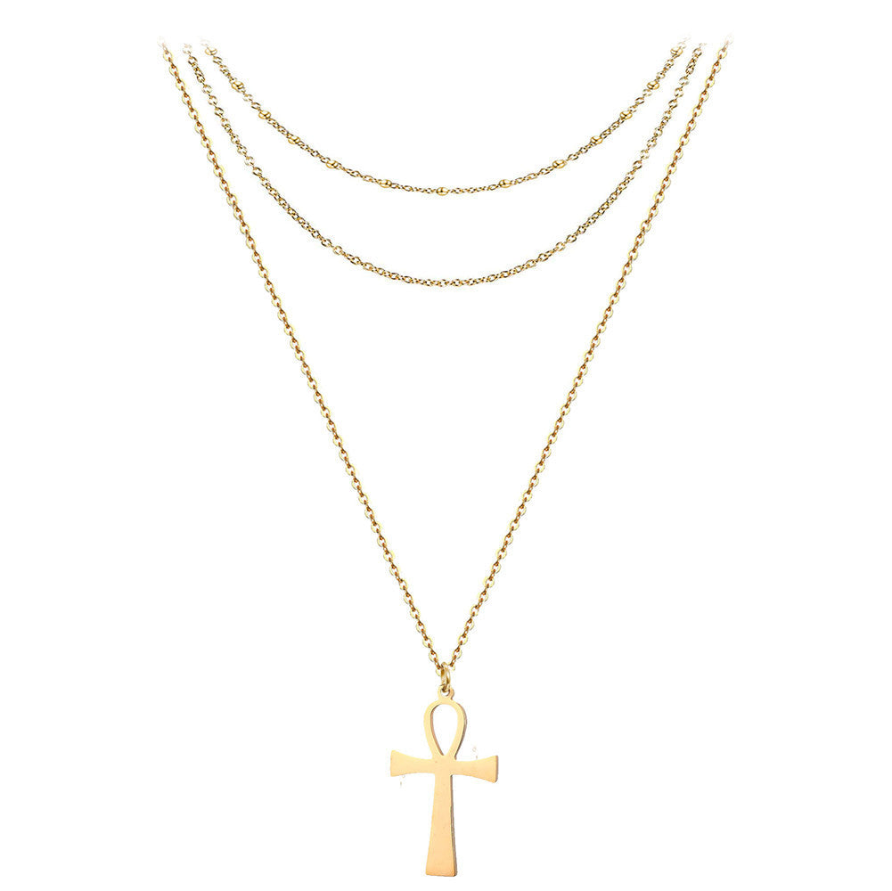 Stainless steel layered necklace