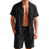 Casual Button-Down Shirt And Mens Shorts Set