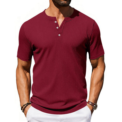 Athleisure Stretch Ribbed Short-Sleeve T-Shirt