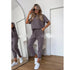 Solid-color Casual Sweatshirt Set For Women