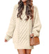 Women’s Round Neck Long Sleeve Knitted Sweater Dress