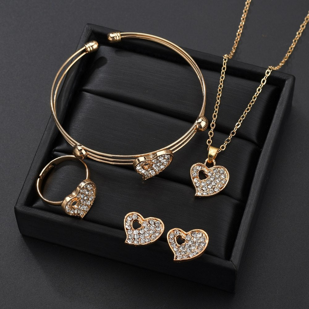 Love Jewelry Set for Women – Elegant Matching Necklace and Earrings Gift