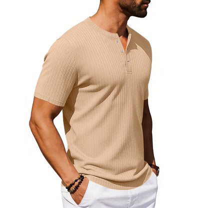 Athleisure Stretch Ribbed Short-Sleeve T-Shirt
