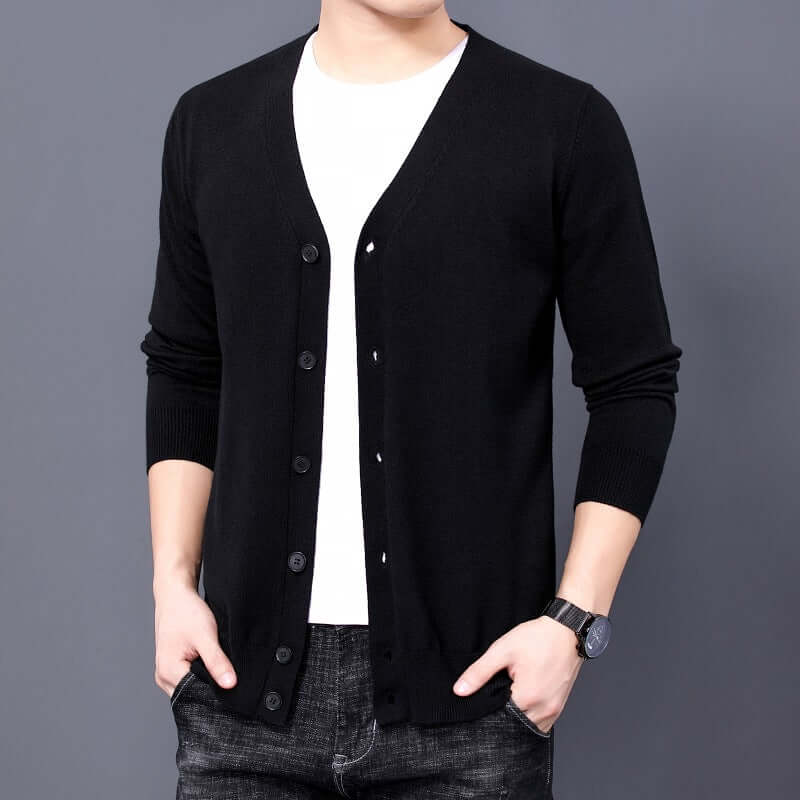 Men’s Knitted Cardigan V-Neck Sweater Coat Stylish Comfort