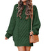 Women’s Round Neck Long Sleeve Knitted Sweater Dress