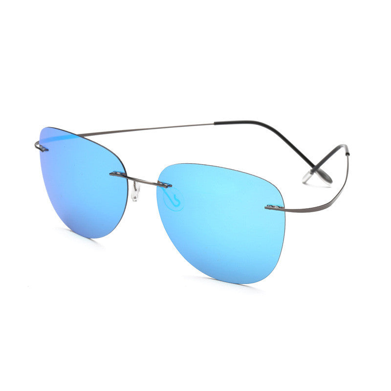 Rimless Toad Mirror Polarized Ladies Sunglasses