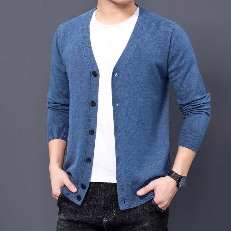 Men’s Knitted Cardigan V-Neck Sweater Coat Stylish Comfort