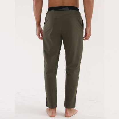 Men’s Thin Sports &amp; Leisure Running Pants view from the back in breathable fabric for fitness activities.